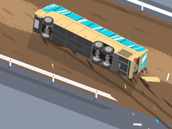 Bus Pariwisata Masuk Jurang di Ciamis