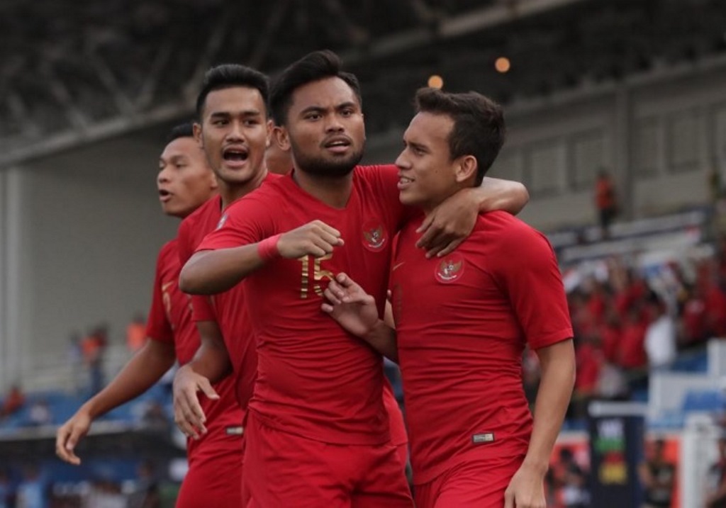 Skuat Timnas Indonesia usai kalahkan Thailand pada laga perdana SEA Games 2019. (Foto: dok. PSSI)
