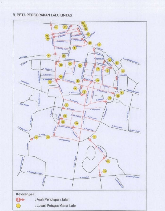 Sebanyak 38 ruas jalan di Kota Tasikmalaya ditutup selama malam pergantian tahun 2020 ke 2021. (Dok. Istimewa)