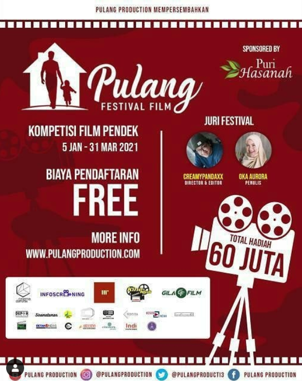 Poster Pulang Festival Film Indonesia. (Sumber: Instagram @komunitasfilmbogor)