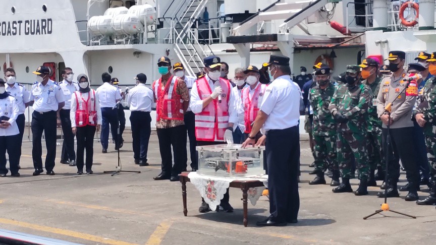 Cockpit voice recorder (CVR) atau black box perekam suara kokpit Sriwijaya Air SJ-182 ditemukan. Medcom.id/Yurike Budiman