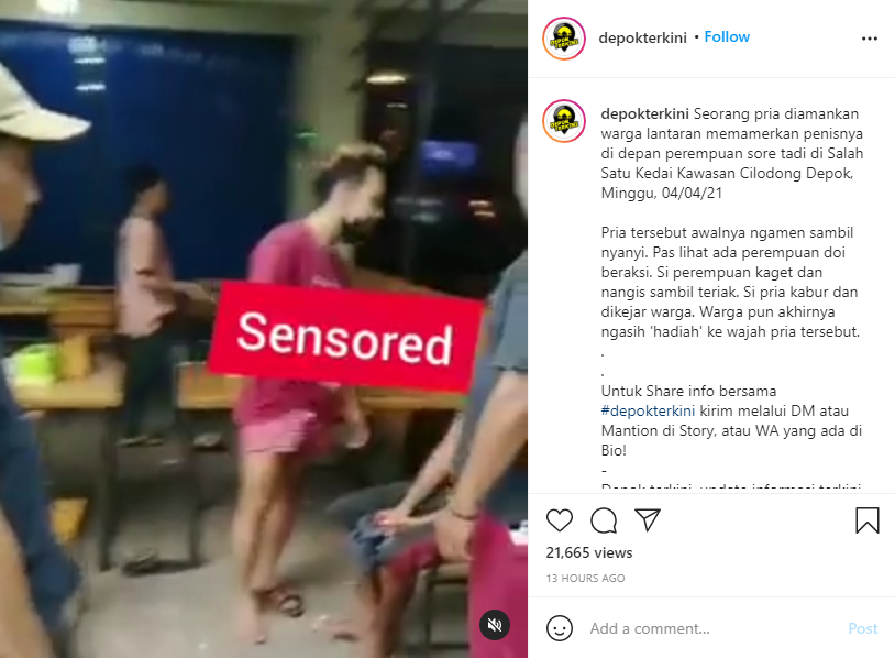 Tangkapan layar dari akun Instagram Depokterkini