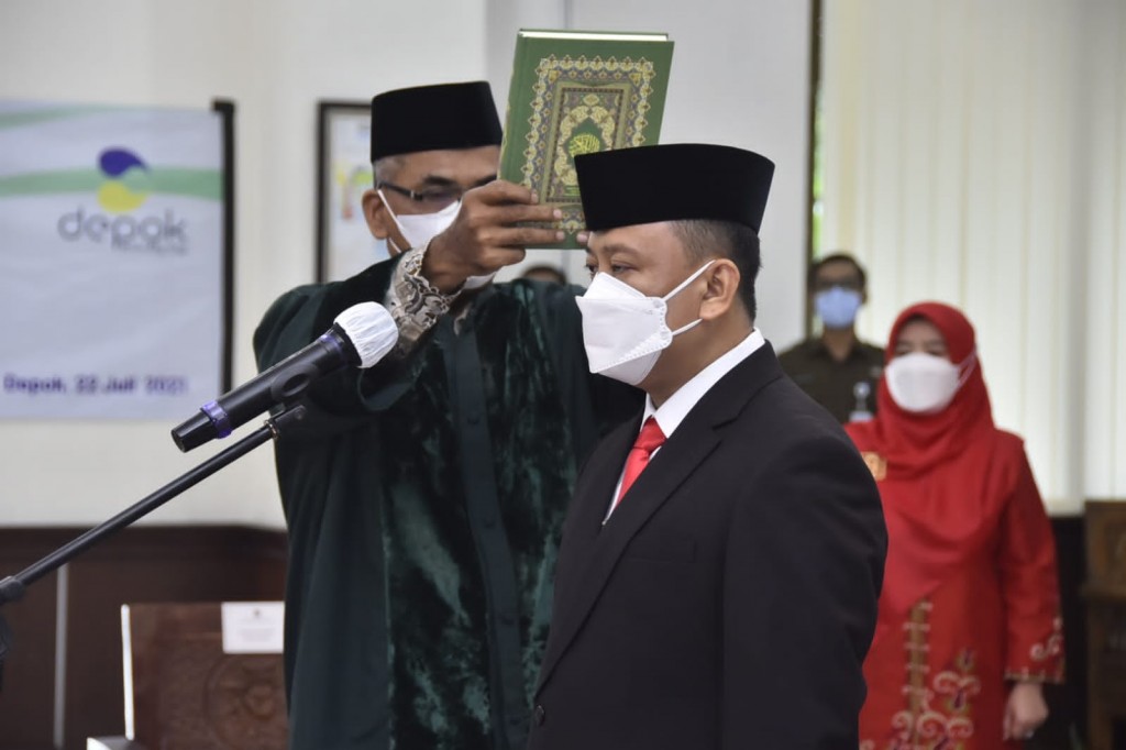 Pelantikan Supian Suri sebagai Sekretaris Daerah Kota Depok, Jawa Barat, Jumat, 23 Juli 2021. Metro TV/Sidharta A