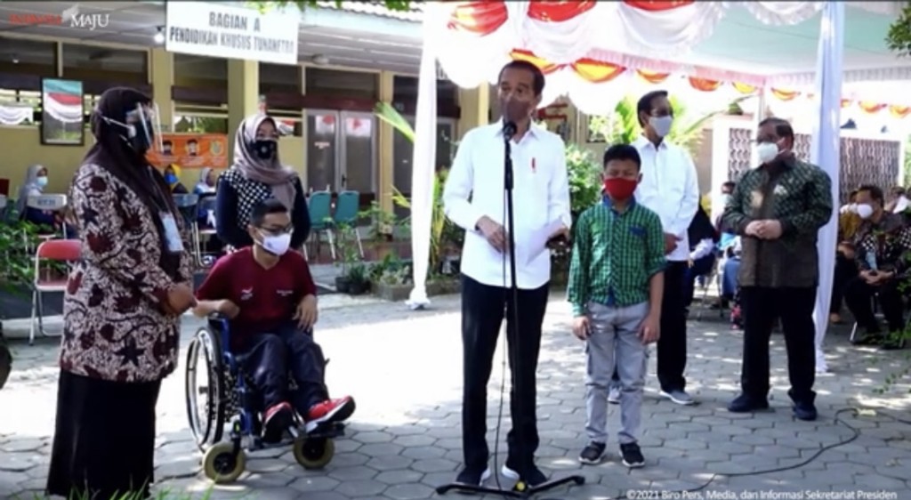 Presiden Joko Widodo di SLB Negeri 1 Yogyakarta, Kabupaten Bantul. Foto: Sekretariat Presiden