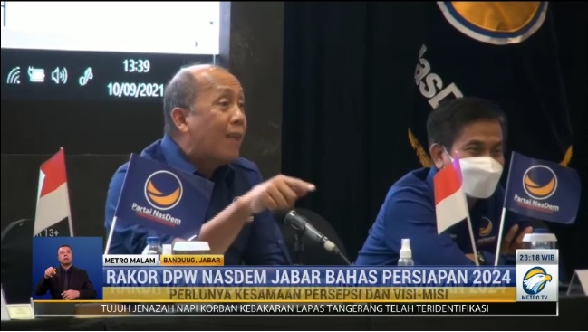 Dewan Pimpinan Wilayah (DPW) Jawa Barat Partai NasDem menggelar rapat koordinasi (Rakor) pada Jumat, 10 September 2021.