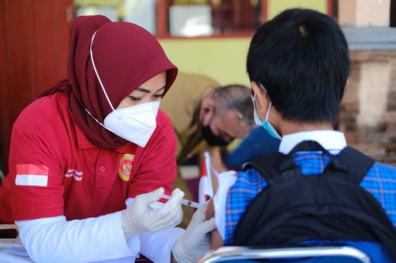 Ilustrasi. Vaksinasi pelajar di Sulsel oleh BIN. (Istimewa)