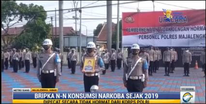 Oknum polisi di Majalengka dipecat karena konsumsi sabu. (foto: MetroTV)