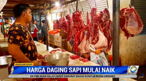 Harga daging sapi di Pasar Baru Bekasi, Jawa Barat, naik hingga 13 persen sejak empat hari terakhir. Foto: Medcom.id/Dok. Metro TV