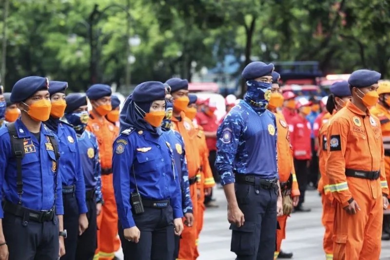  Arsip Foto. Suasana apel petugas Dinas Kebakaran dan Penanggulangan Bencana Kota Bandung. (ANTARA/HO-Humas Pemkot Bandung)