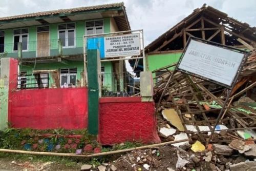Madrasah yang terdampak gempa bumi di Cianjur, Jawa Barat. (ANTARA/HO-Kemenag)