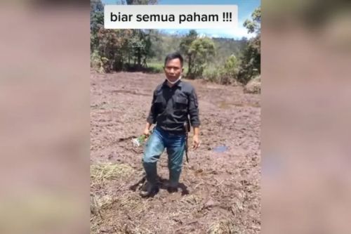 Tangkapan layar video kerusakan lahan di Rancaupas, Kabupaten Bandung, Jawa Barat. (ANTARA/Tiktok/mang_uprit_mangprang79)