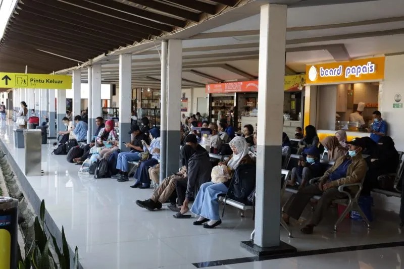 Situasi ruang tunggu penumpang kereta api di Stasiun Bandung, Jawa Barat. (ANTARA/HO KAI Daop 2 Bandung)
