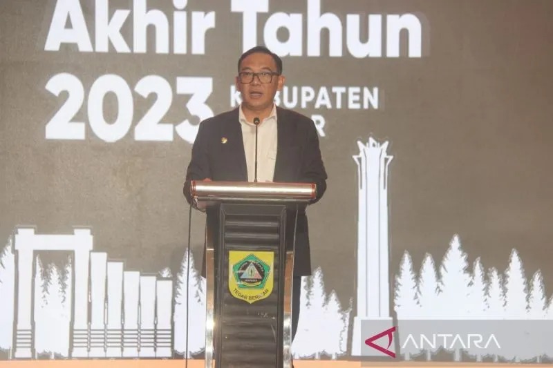 Bupati Bogor Iwan Setiawan dalam Refleksi Akhir Tahun 2023 di Cibinong, Kabupaten Bogor, Jawa Barat. ANTARA/HO-Humas Pemkab Bogor.